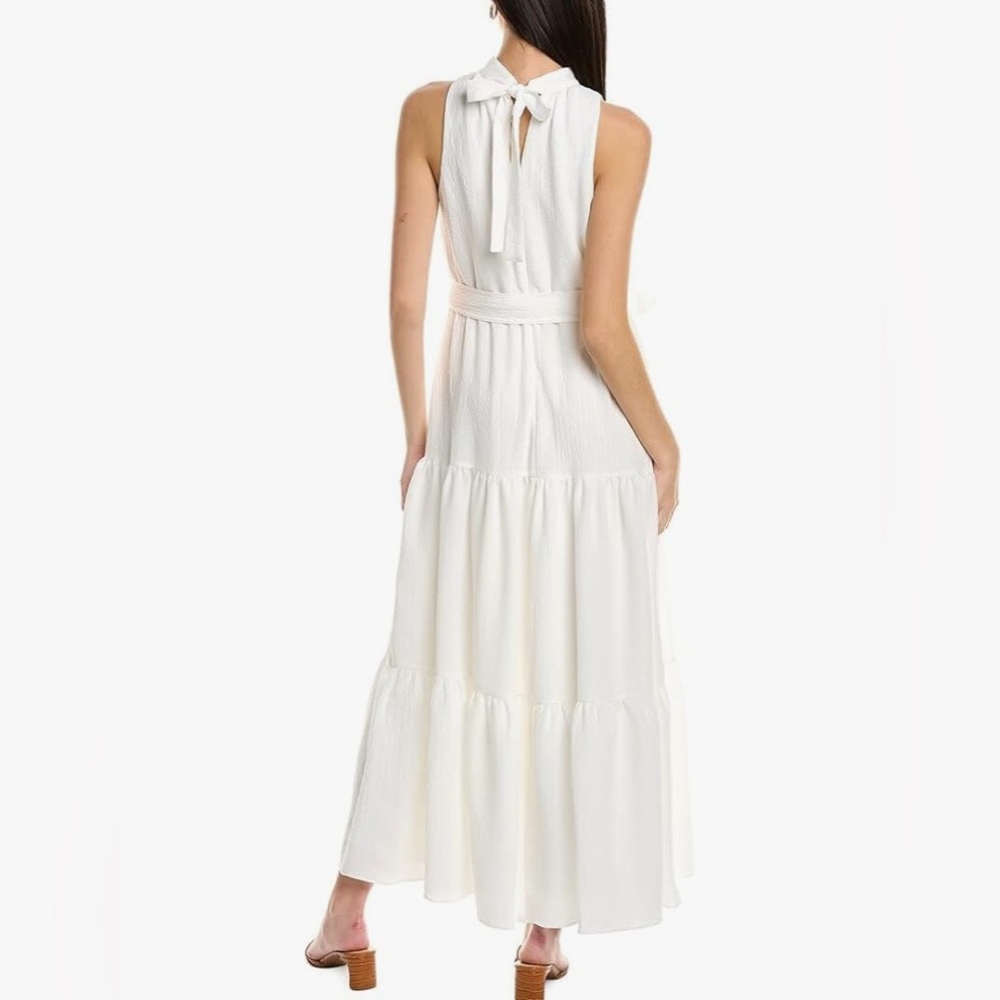 Anne Klein White Halter Tiered Maxi Dress - Picture 3 of 12